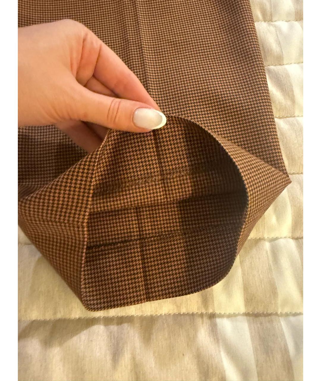 PAUL SMITH Коричневые шерстяные брюки широкие, фото 4