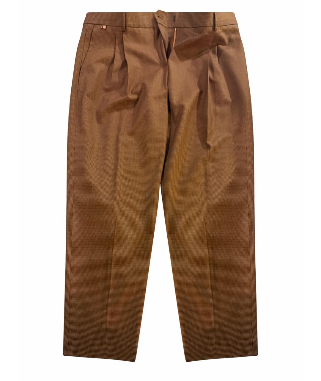 PAUL SMITH Коричневые шерстяные брюки широкие, фото 1