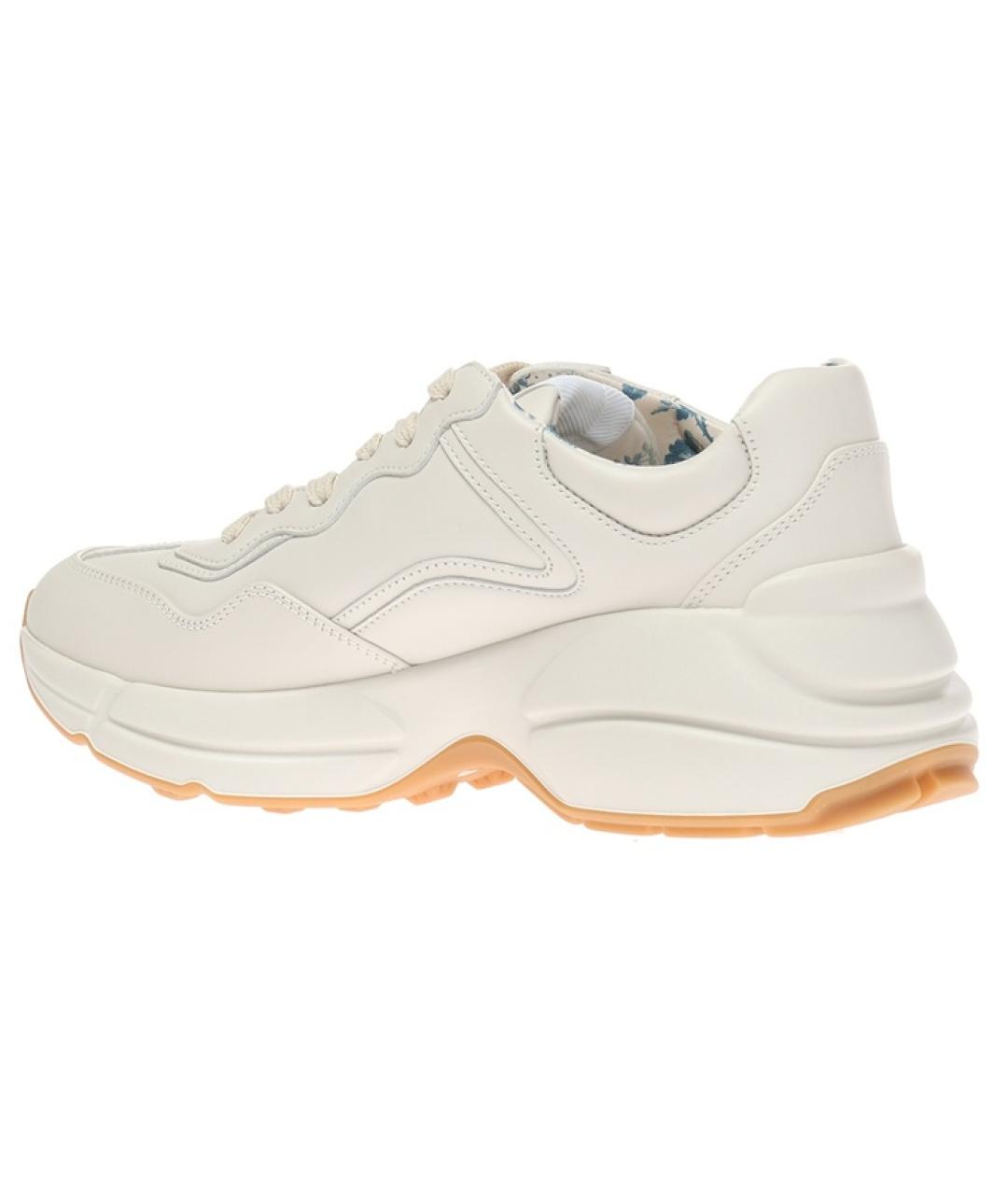 GUCCI Бежевые кожаные кроссовки, фото 3