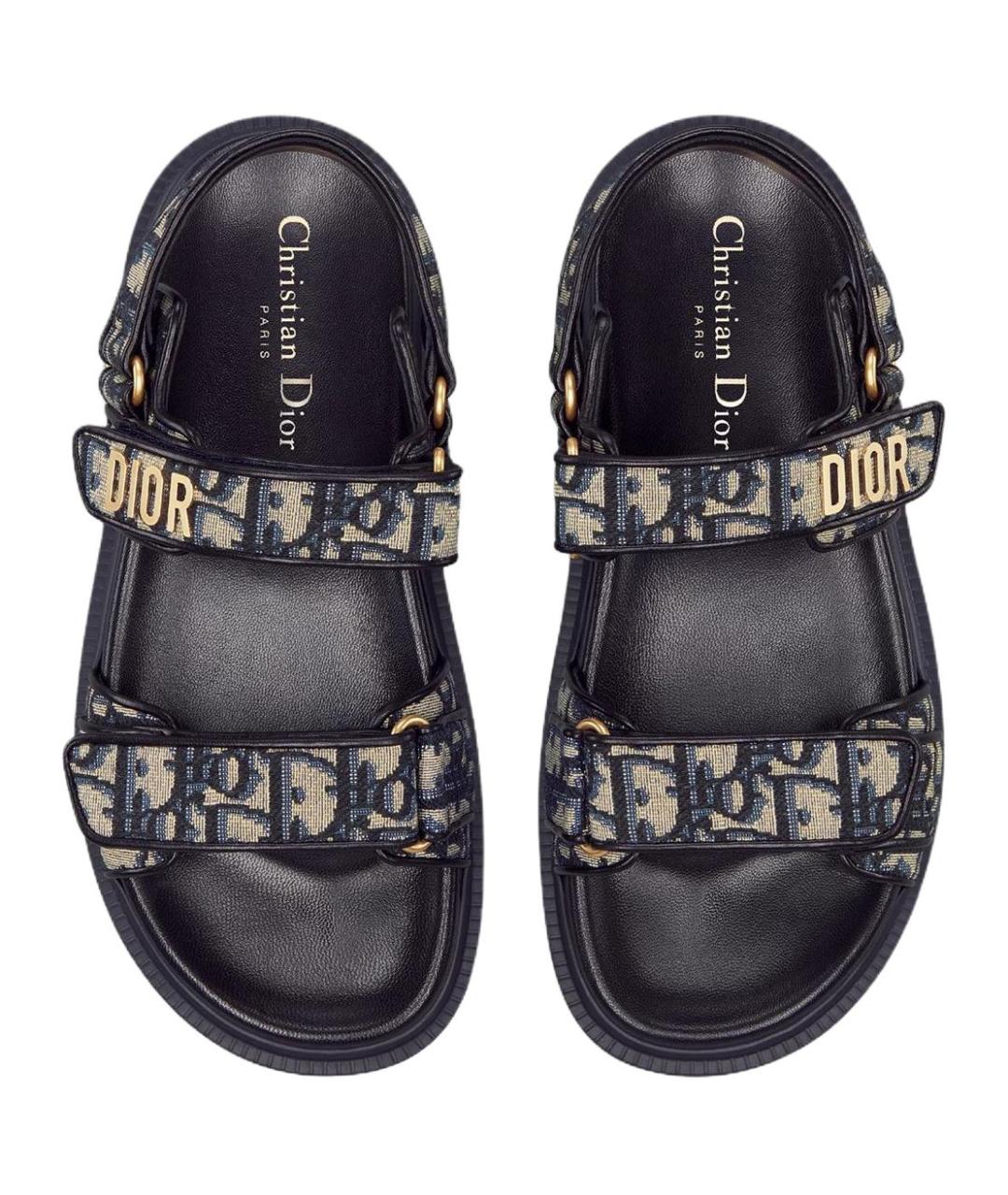 CHRISTIAN DIOR Мульти текстильные сандалии, фото 4
