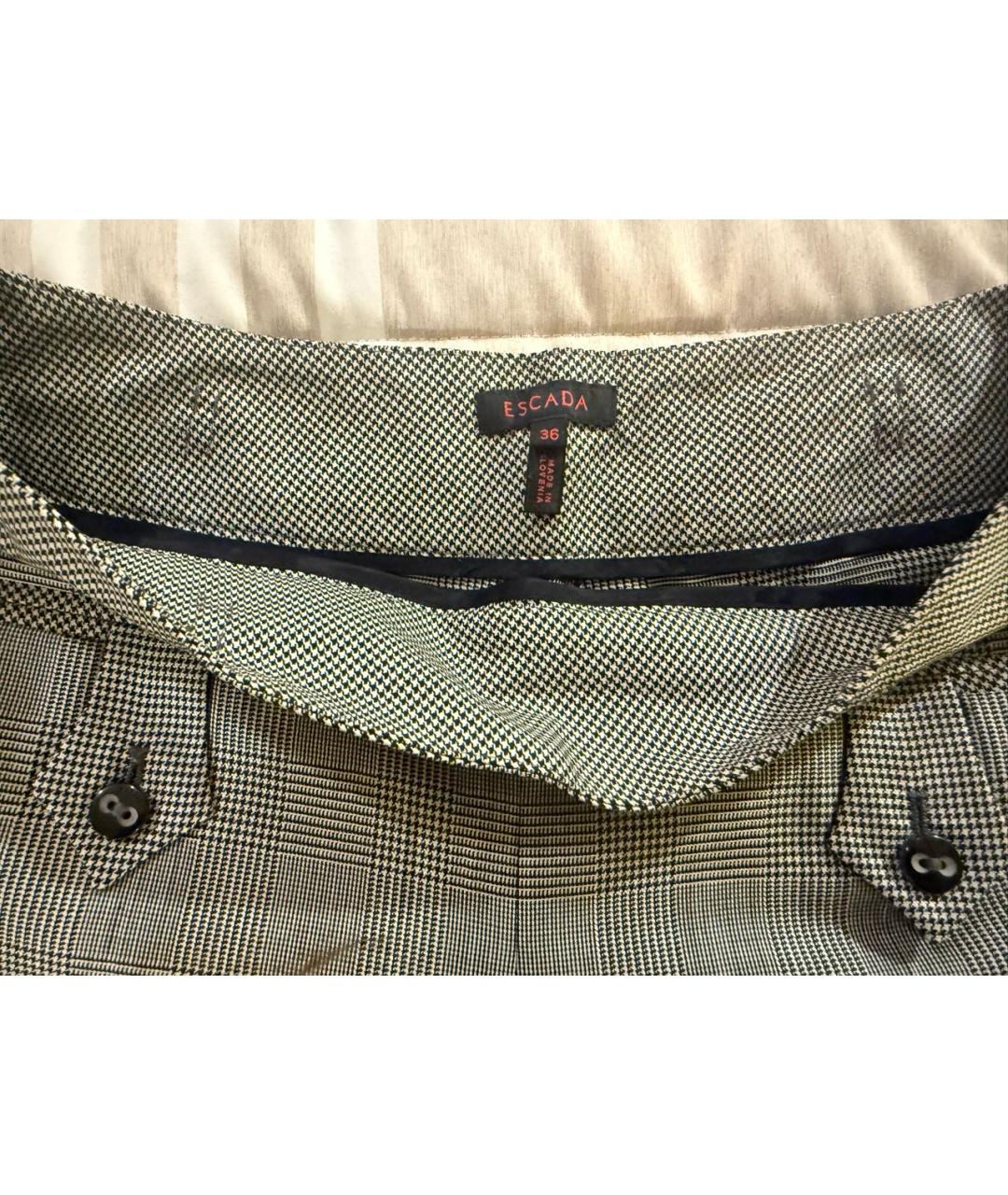 ESCADA Серые шерстяные брюки широкие, фото 3