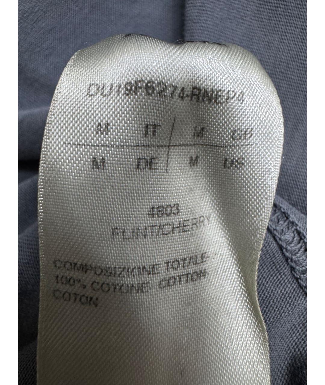 RICK OWENS DRKSHDW Антрацитовая хлопковая футболка, фото 8