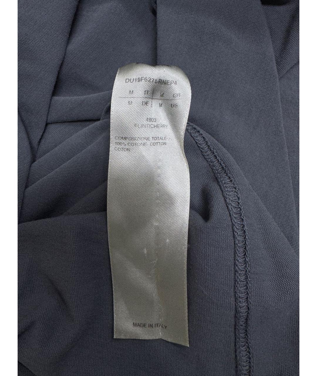 RICK OWENS DRKSHDW Антрацитовая хлопковая футболка, фото 7