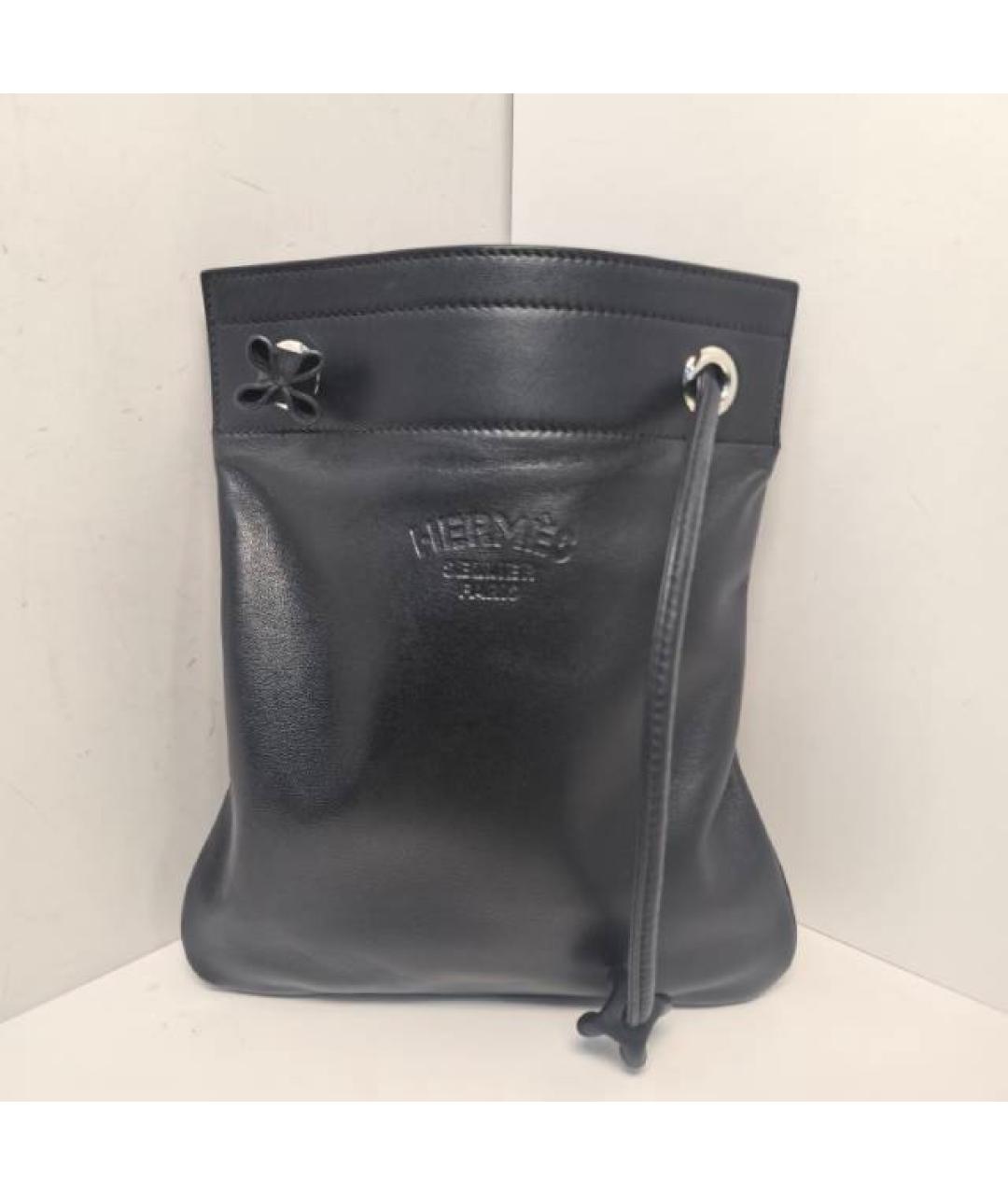 HERMES Черная кожаная сумка через плечо, фото 8