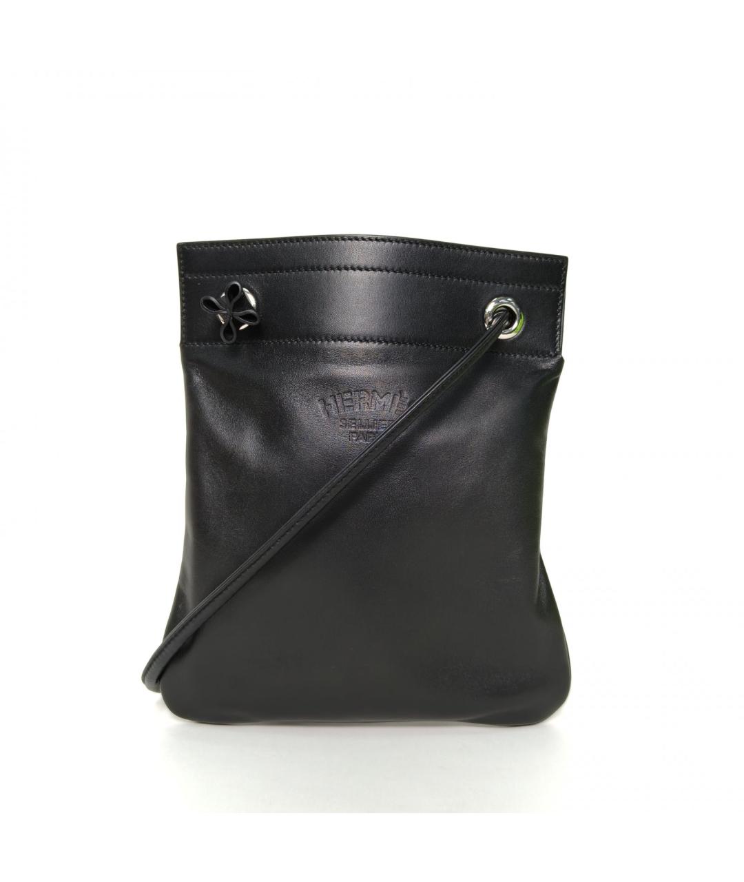 HERMES Черная кожаная сумка через плечо, фото 2