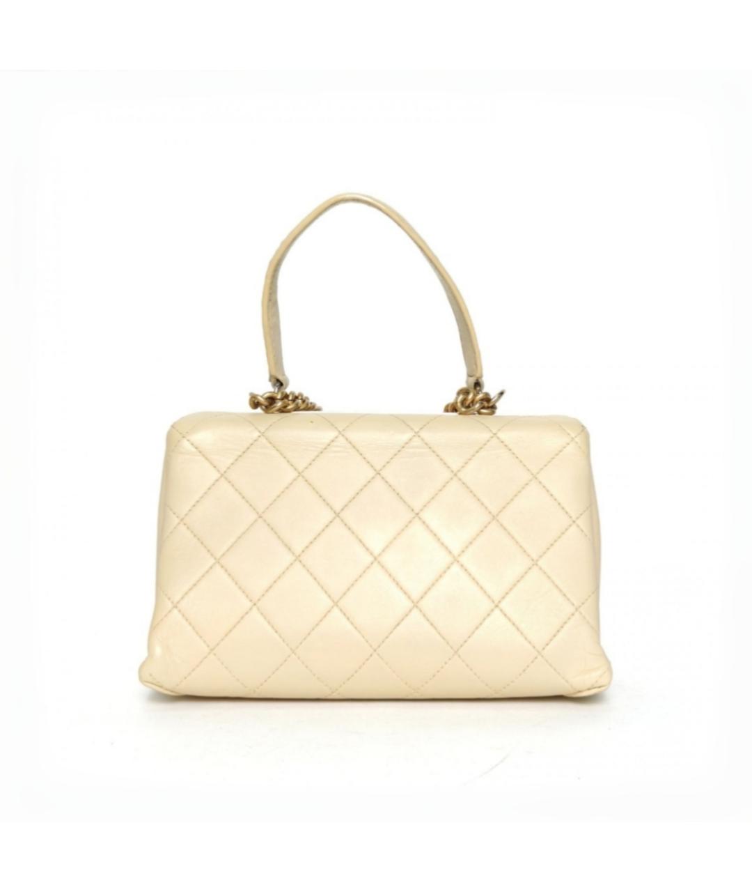 CHANEL Бежевая кожаная сумка через плечо, фото 4