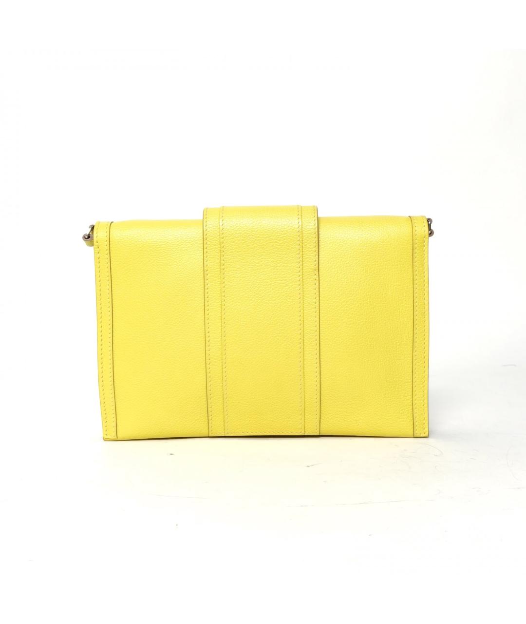 HERMES Желтая кожаная сумка через плечо, фото 4