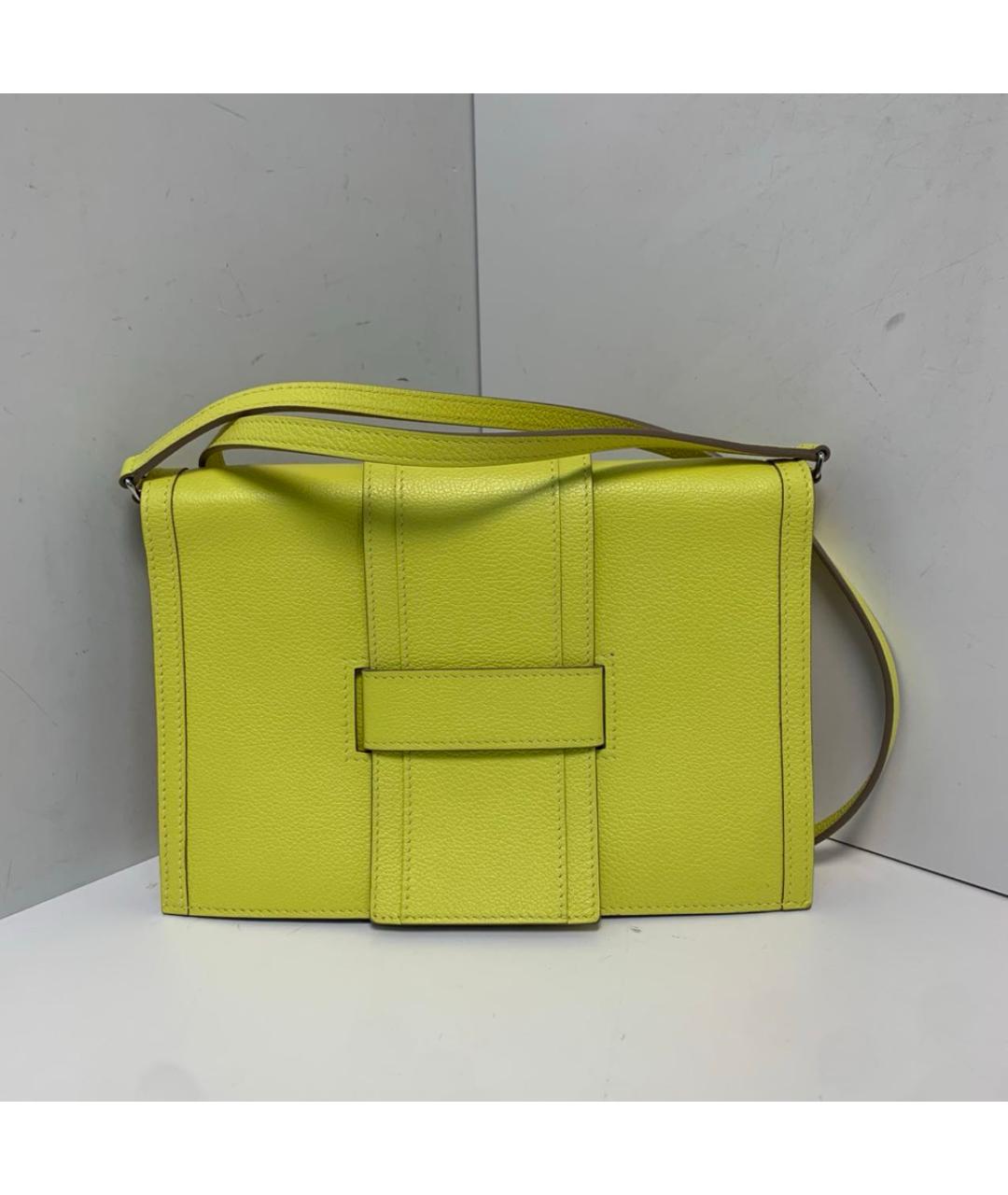 HERMES Желтая кожаная сумка через плечо, фото 8