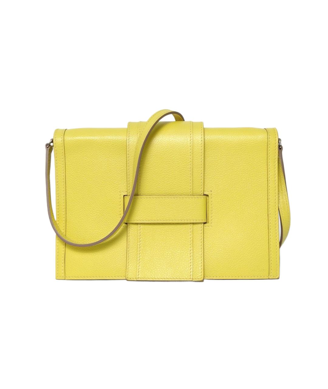 HERMES Желтая кожаная сумка через плечо, фото 1