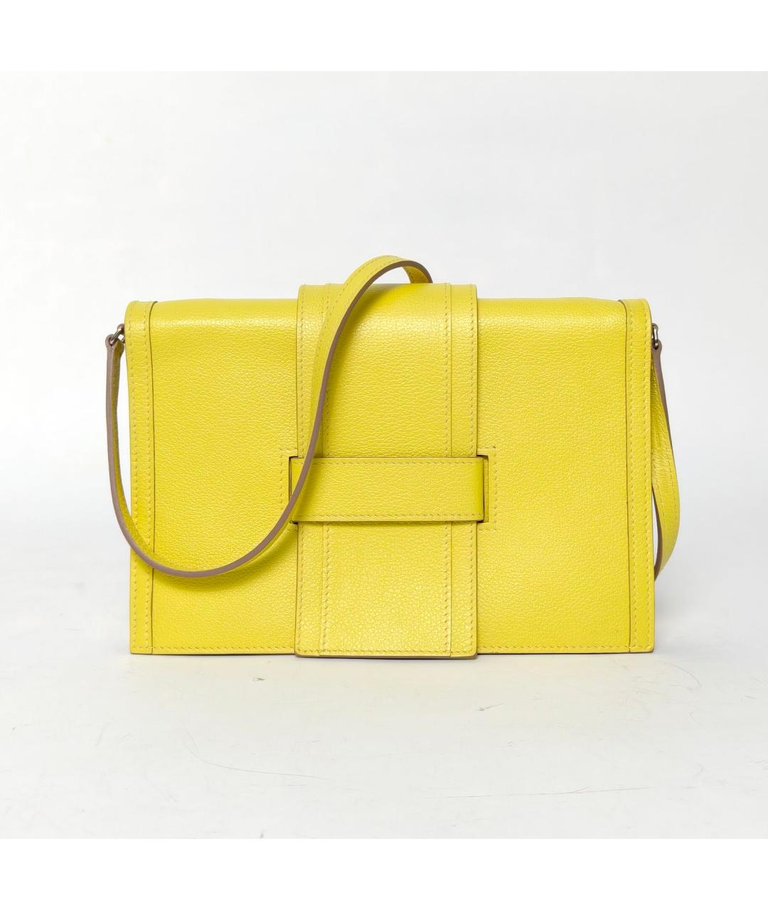 HERMES Желтая кожаная сумка через плечо, фото 2