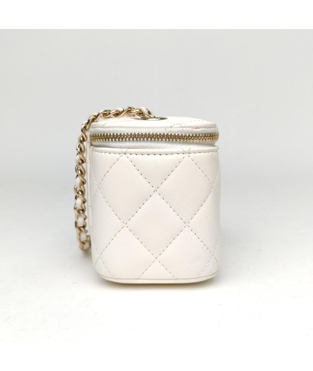 CHANEL Белая кожаная сумка через плечо, фото 5
