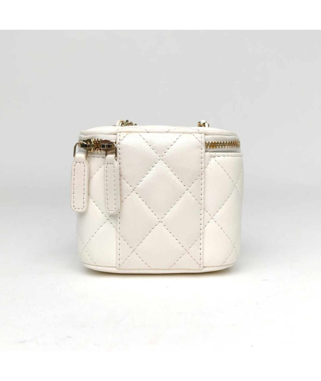 CHANEL Белая кожаная сумка через плечо, фото 4