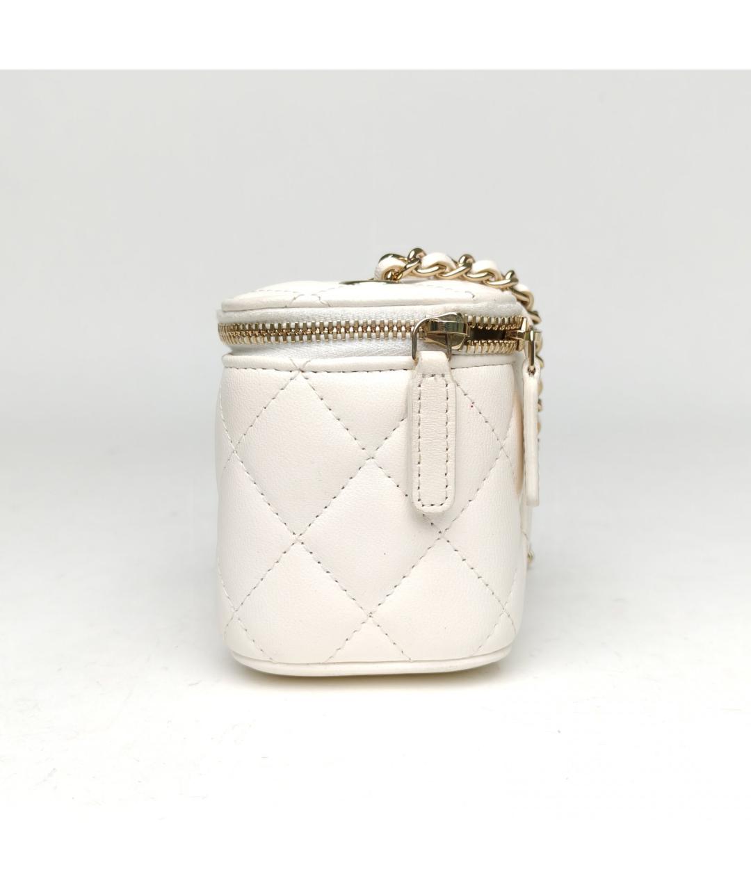 CHANEL Белая кожаная сумка через плечо, фото 3