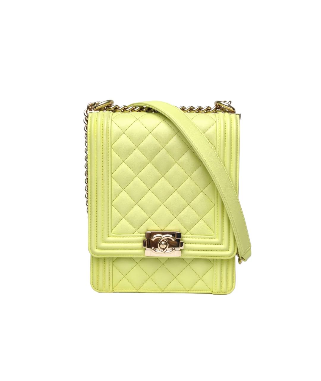 CHANEL Салатовая кожаная сумка через плечо, фото 1