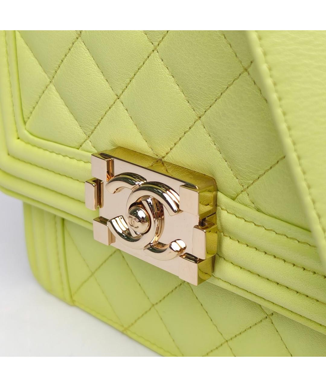 CHANEL Салатовая кожаная сумка через плечо, фото 8