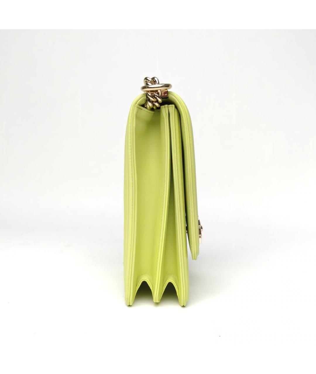 CHANEL Салатовая кожаная сумка через плечо, фото 5