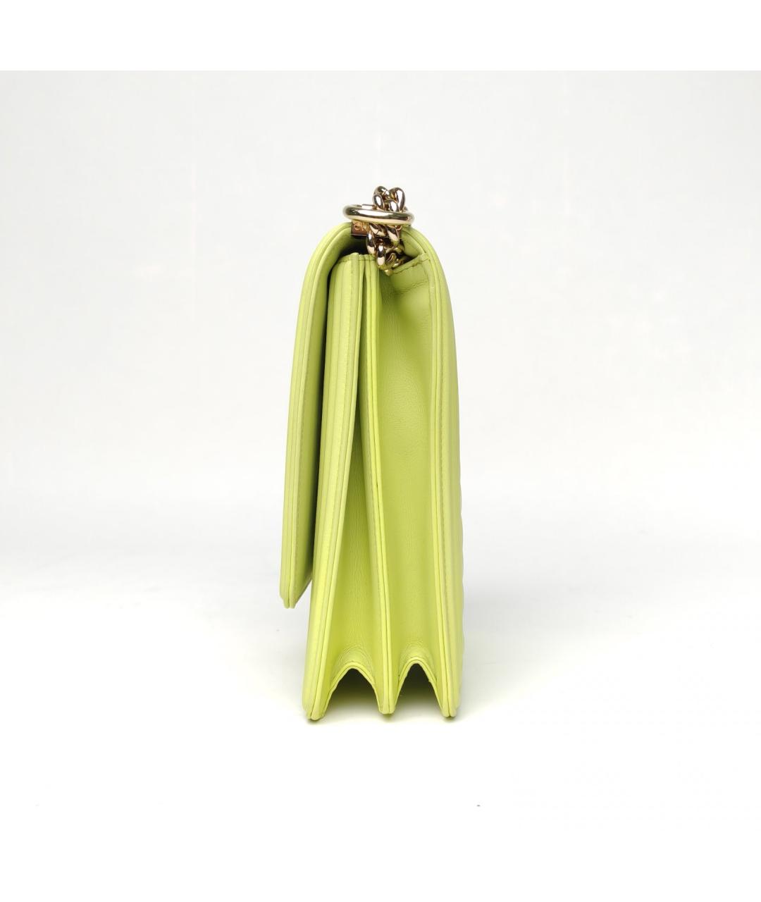CHANEL Салатовая кожаная сумка через плечо, фото 3