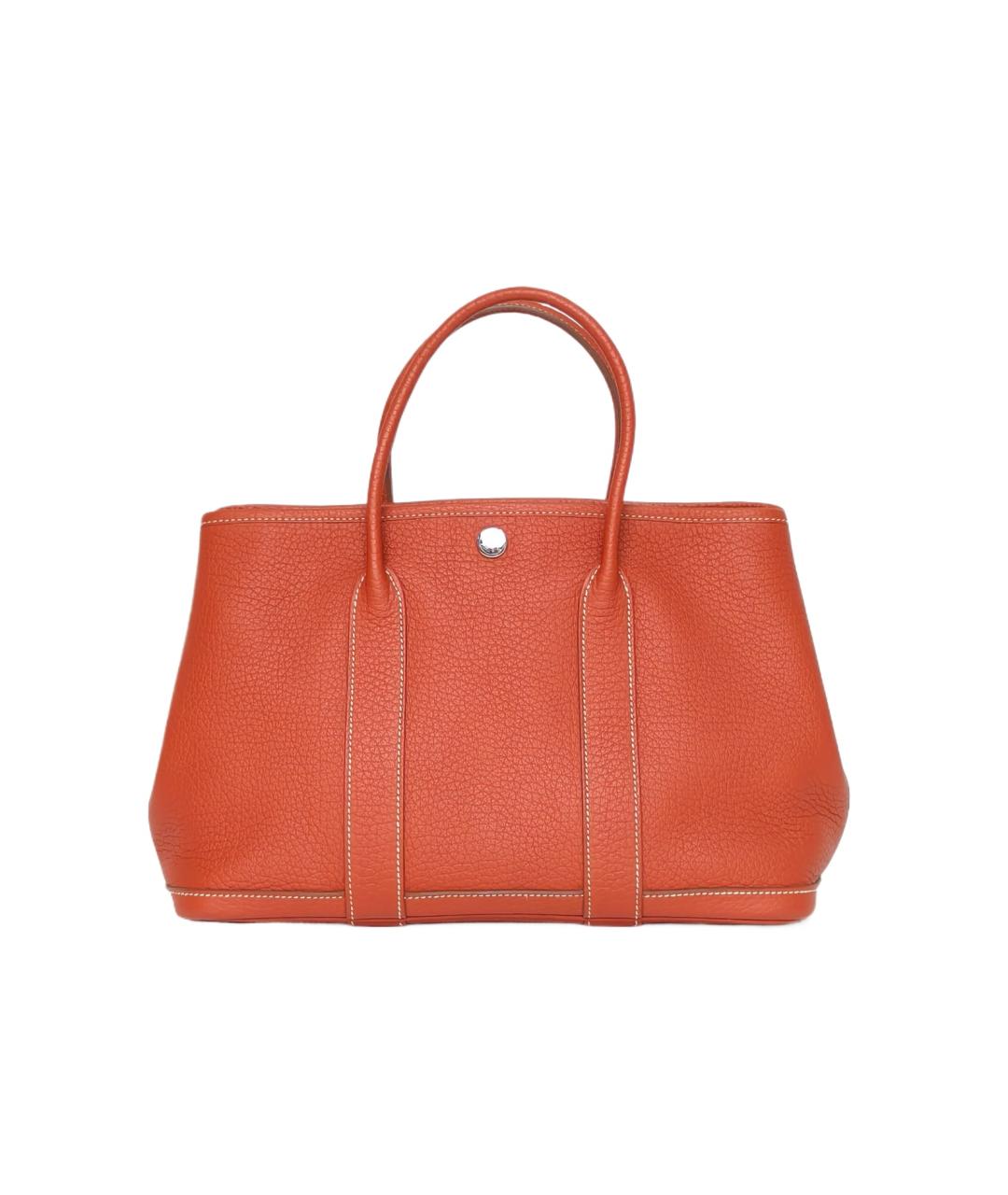 HERMES Красная кожаная сумка с короткими ручками, фото 1