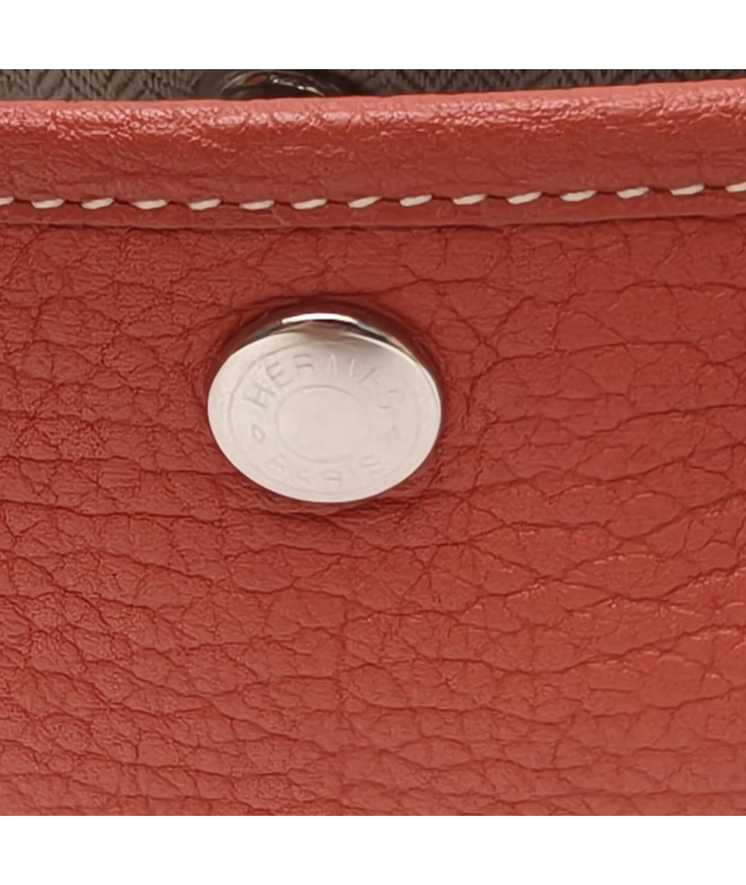 HERMES Красная кожаная сумка с короткими ручками, фото 7