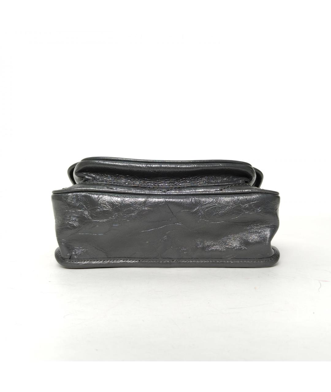 SAINT LAURENT Серая кожаная сумка через плечо, фото 6