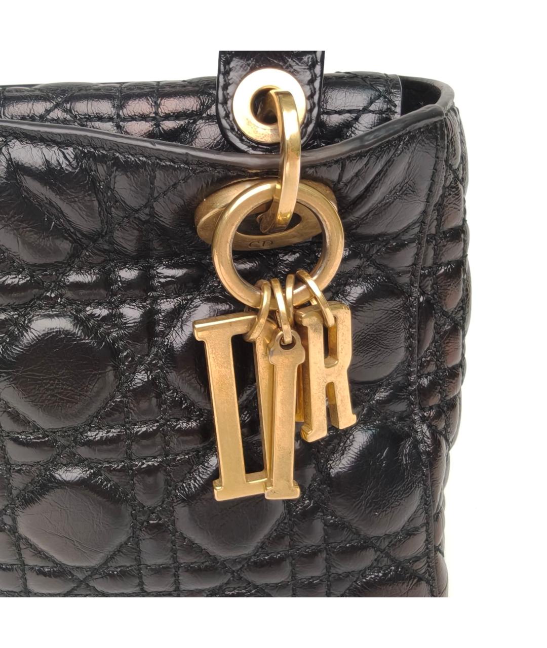 CHRISTIAN DIOR Черная кожаная сумка через плечо, фото 7