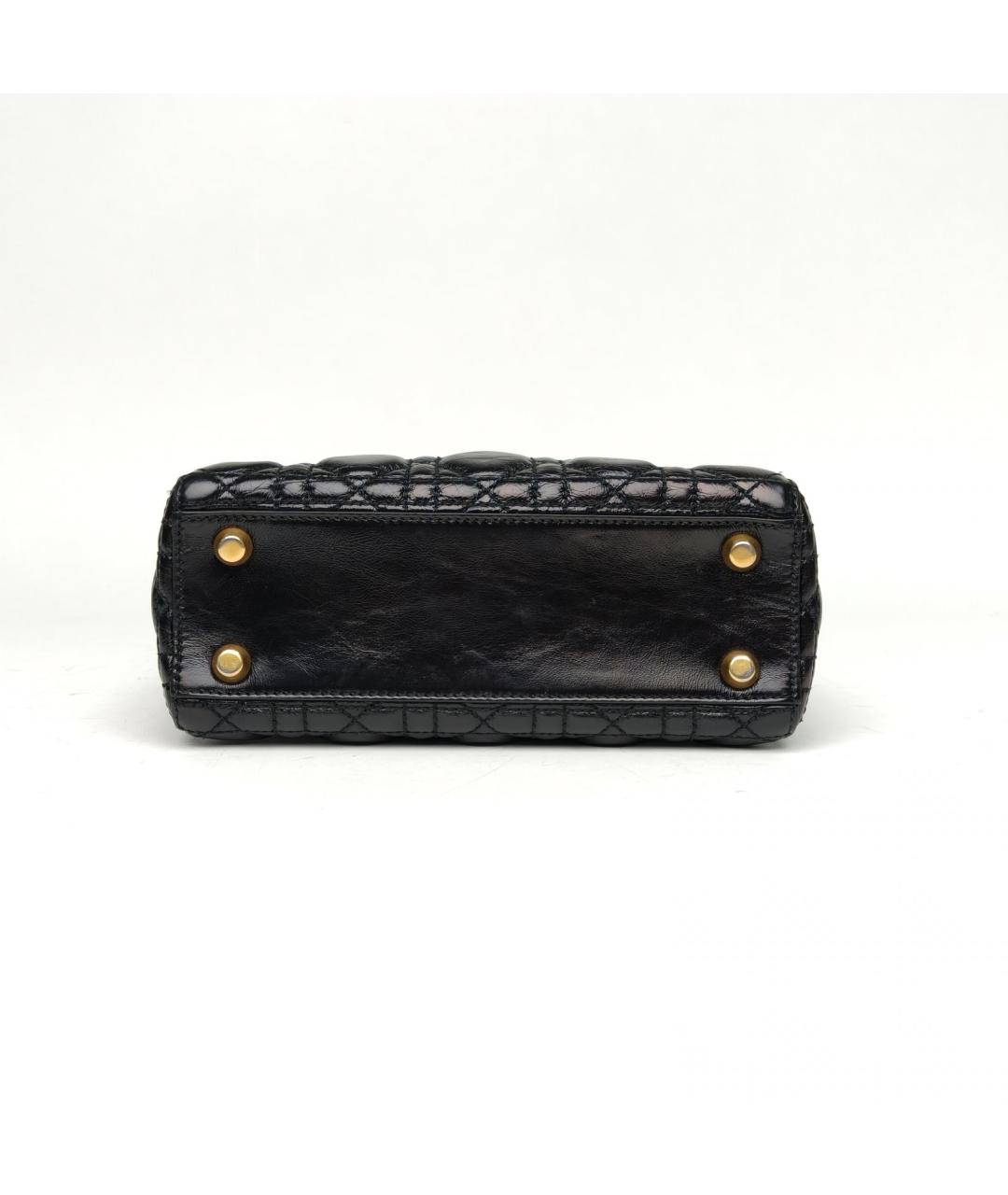 CHRISTIAN DIOR Черная кожаная сумка через плечо, фото 6