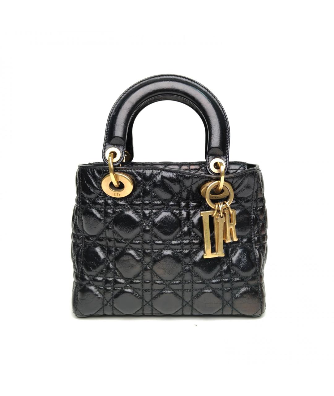 CHRISTIAN DIOR Черная кожаная сумка через плечо, фото 2