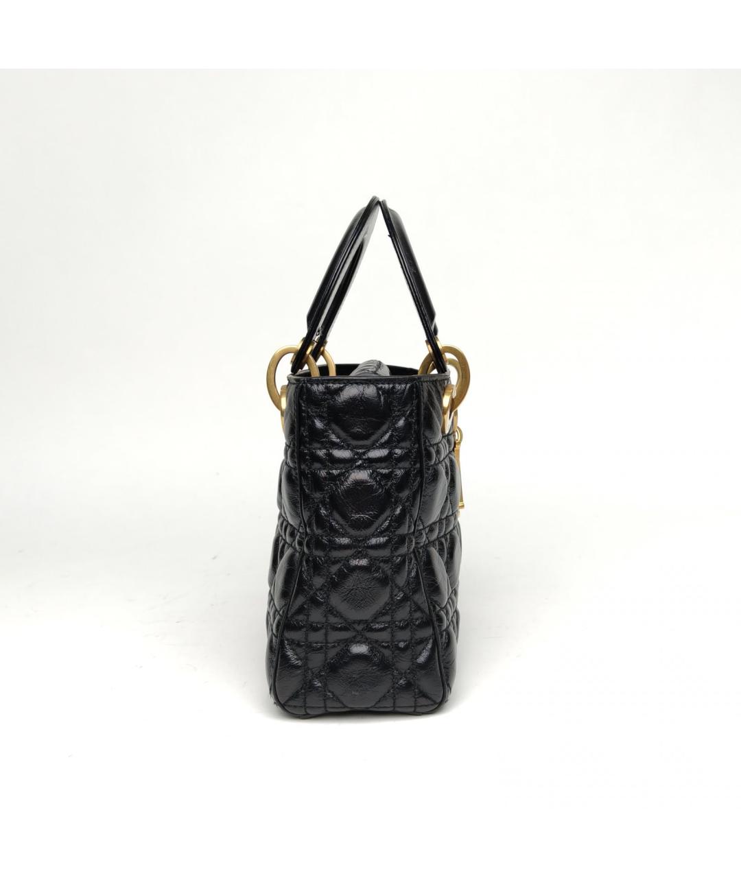 CHRISTIAN DIOR Черная кожаная сумка через плечо, фото 5