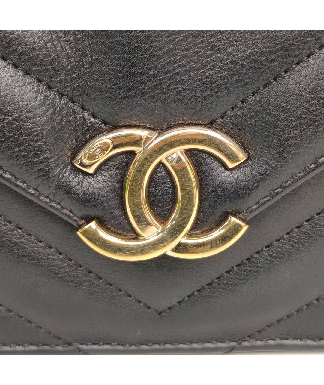 CHANEL Черная кожаная сумка через плечо, фото 5