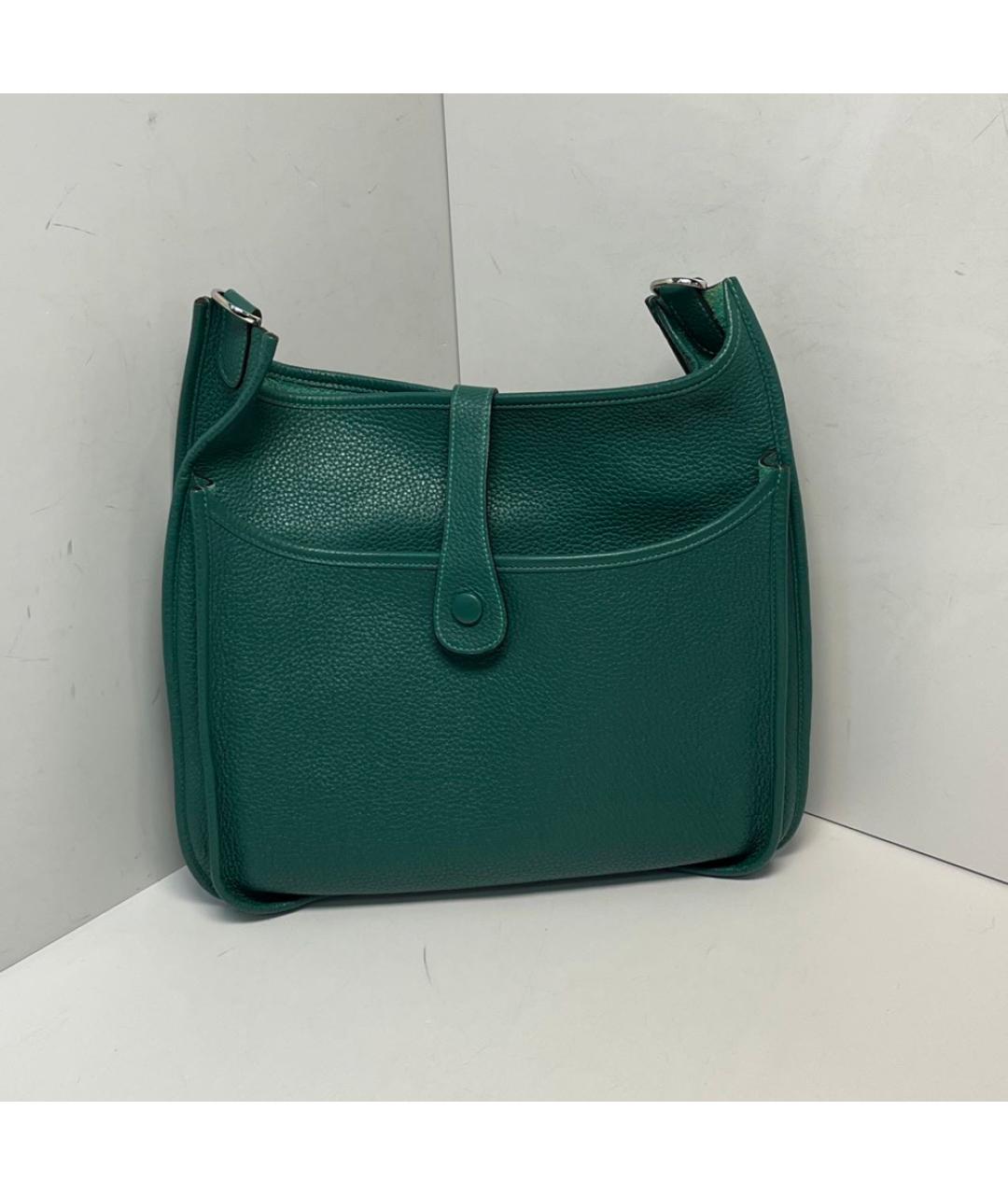 HERMES Бирюзовая кожаная сумка через плечо, фото 9