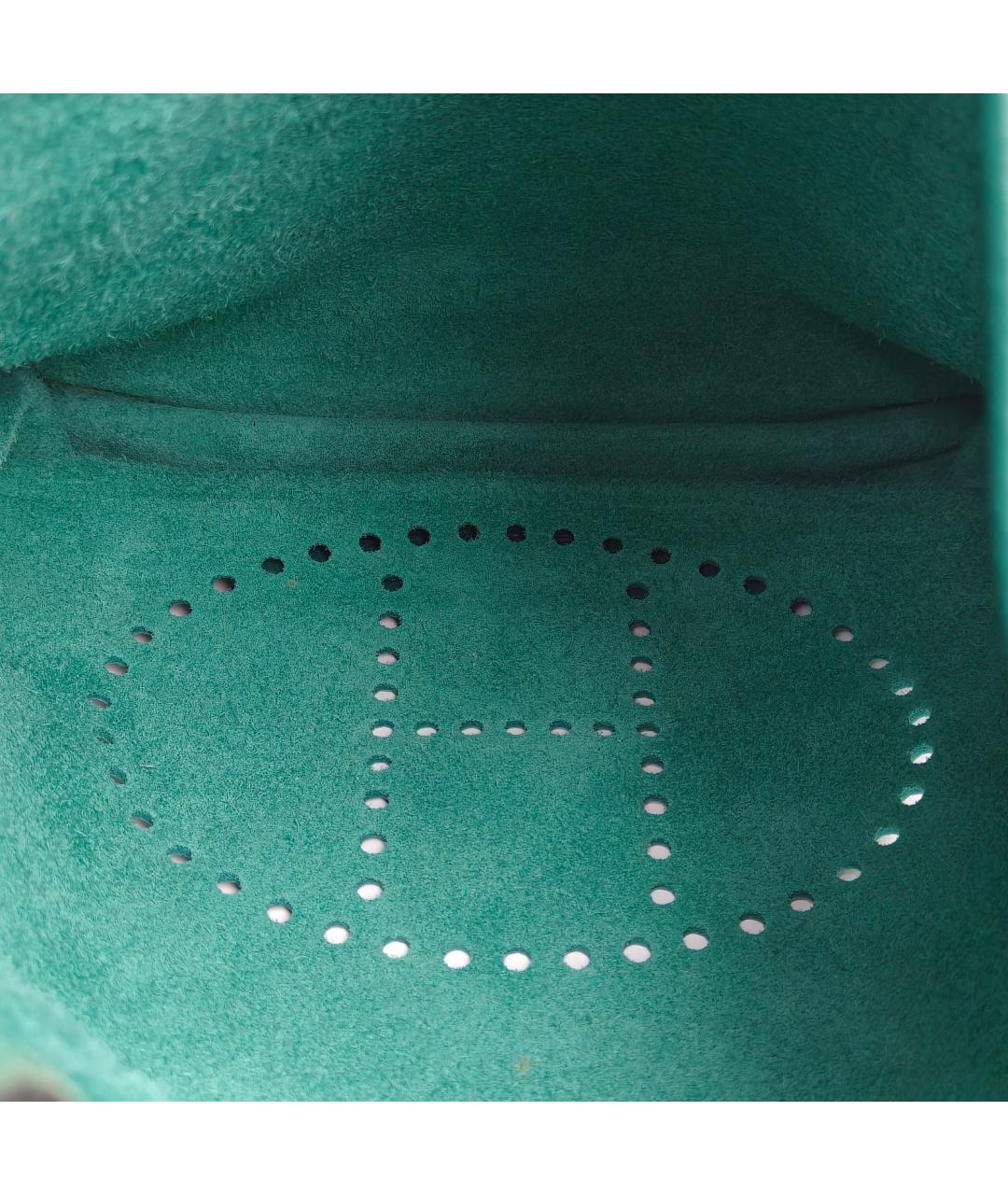 HERMES Бирюзовая кожаная сумка через плечо, фото 7