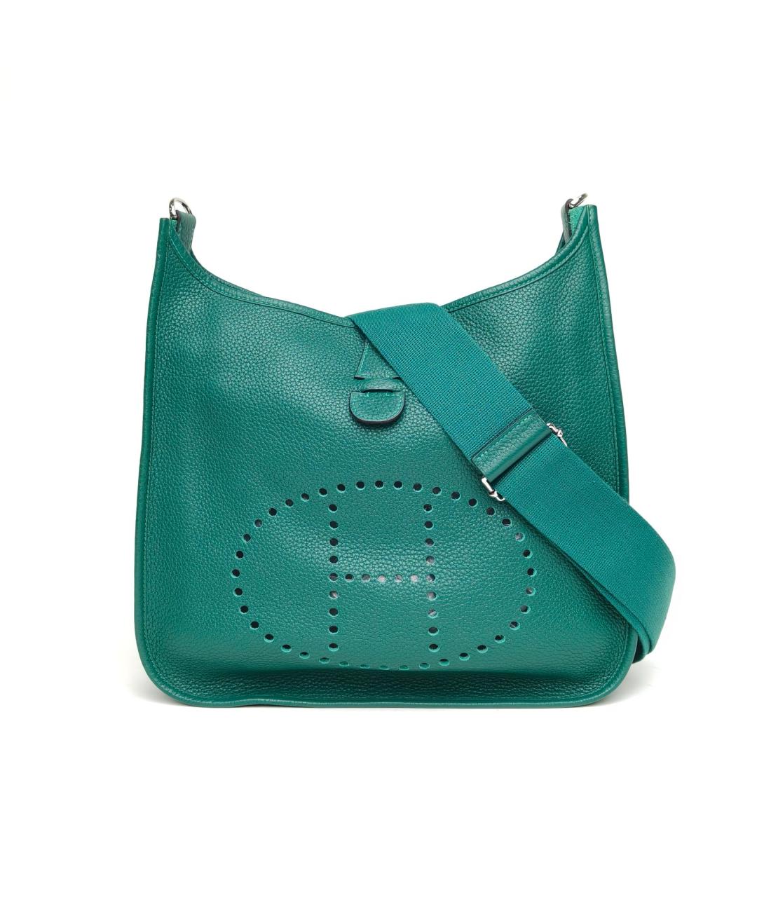 HERMES Бирюзовая кожаная сумка через плечо, фото 2