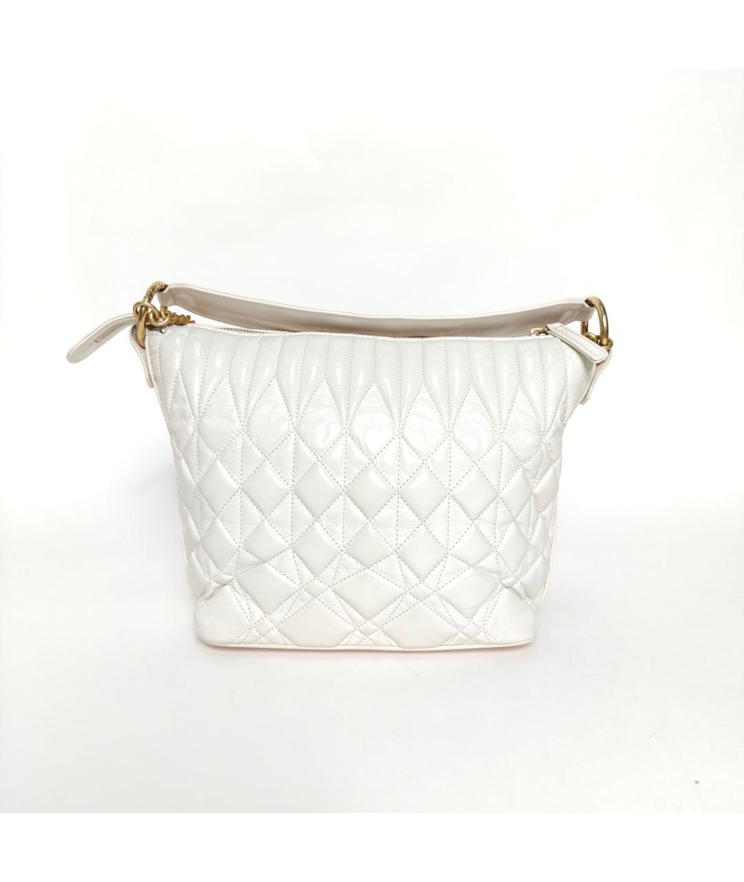 CHANEL Белая кожаная сумка через плечо, фото 4