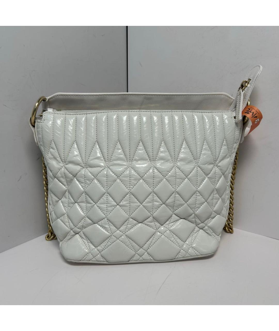 CHANEL Белая кожаная сумка через плечо, фото 8