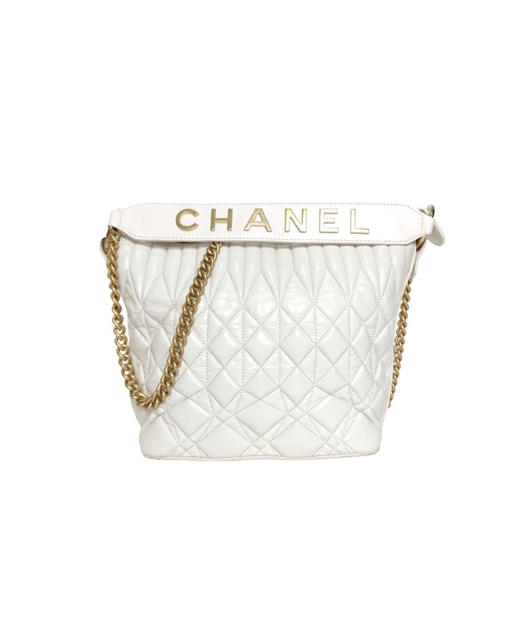 CHANEL Белая кожаная сумка через плечо, фото 9