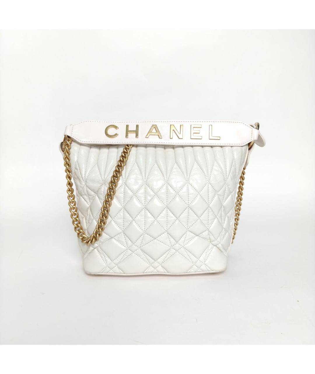 CHANEL Белая кожаная сумка через плечо, фото 2