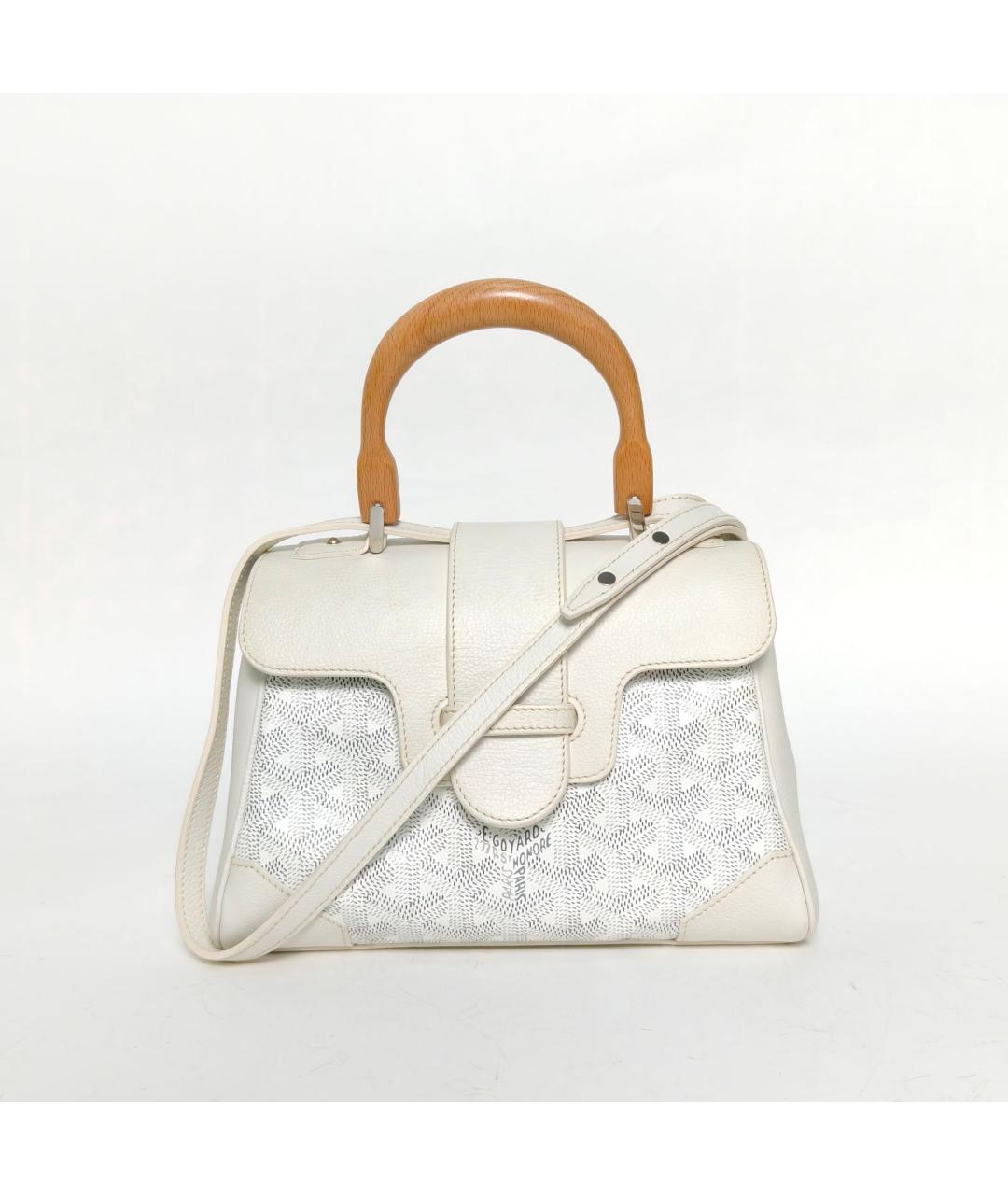 GOYARD Белая кожаная сумка через плечо, фото 2