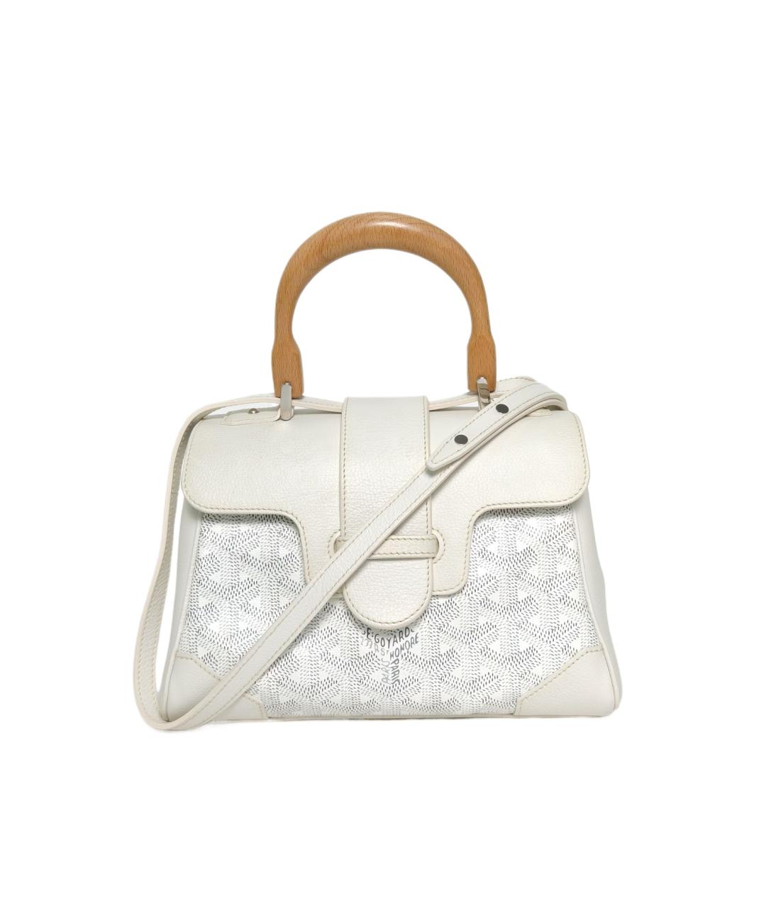 GOYARD Белая кожаная сумка через плечо, фото 9