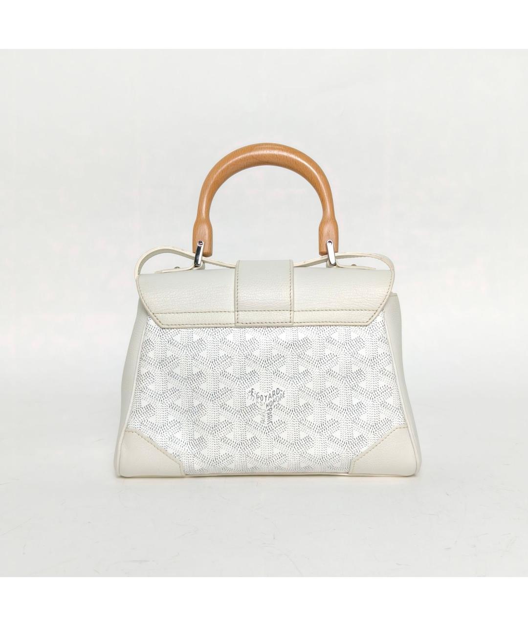 GOYARD Белая кожаная сумка через плечо, фото 4