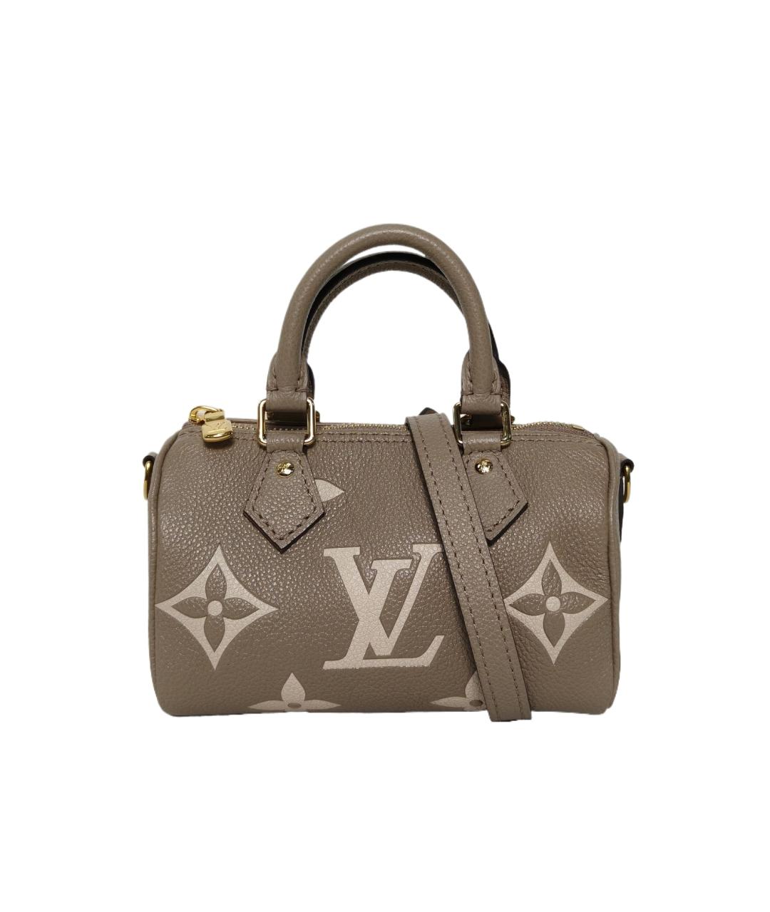 LOUIS VUITTON Серая кожаная сумка через плечо, фото 9