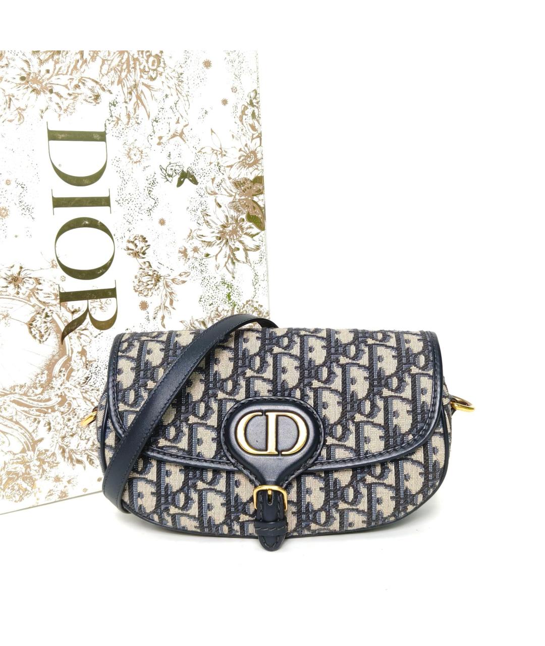 CHRISTIAN DIOR Синяя тканевая сумка через плечо, фото 8