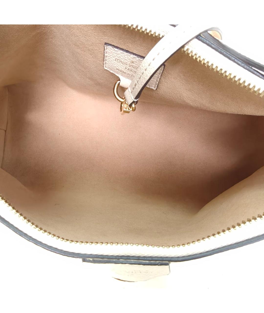 LOUIS VUITTON Бежевая кожаная сумка через плечо, фото 7