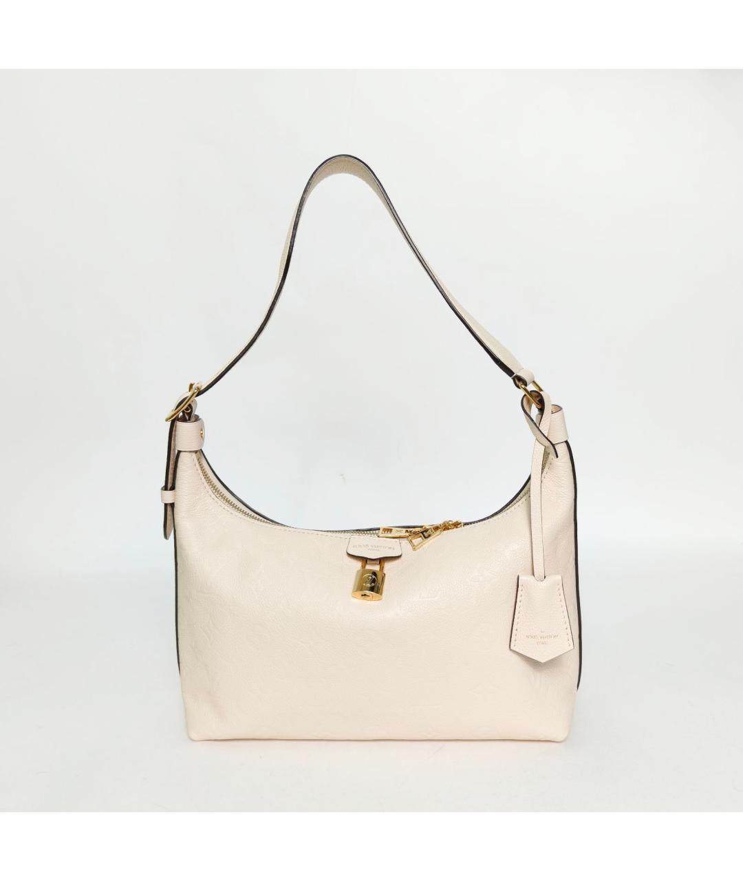 LOUIS VUITTON Бежевая кожаная сумка через плечо, фото 2