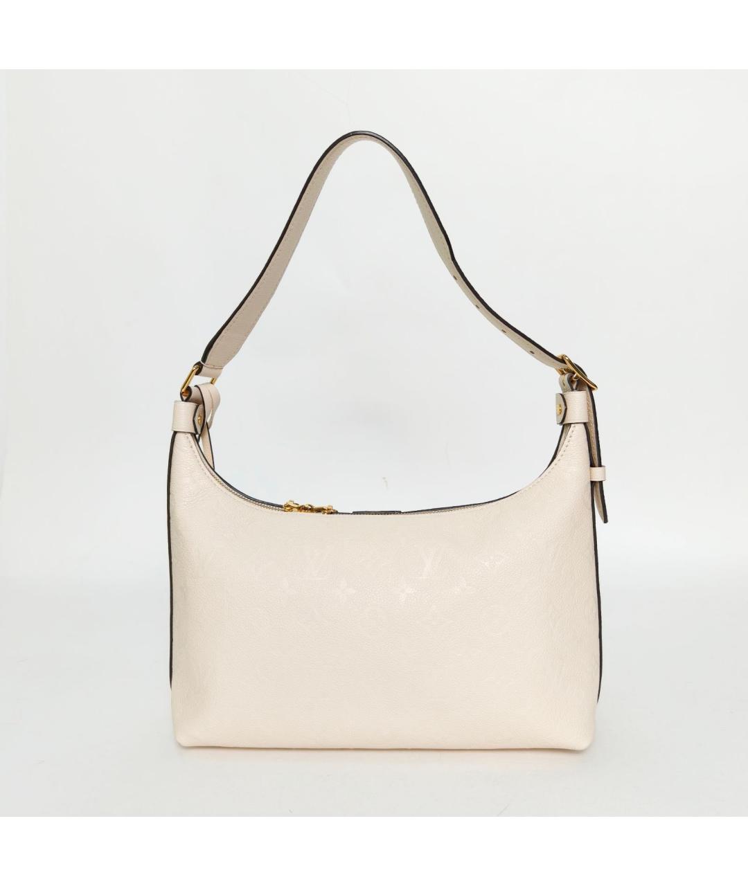 LOUIS VUITTON Бежевая кожаная сумка через плечо, фото 4