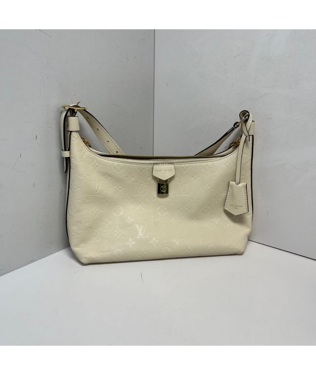 LOUIS VUITTON Бежевая кожаная сумка через плечо, фото 8