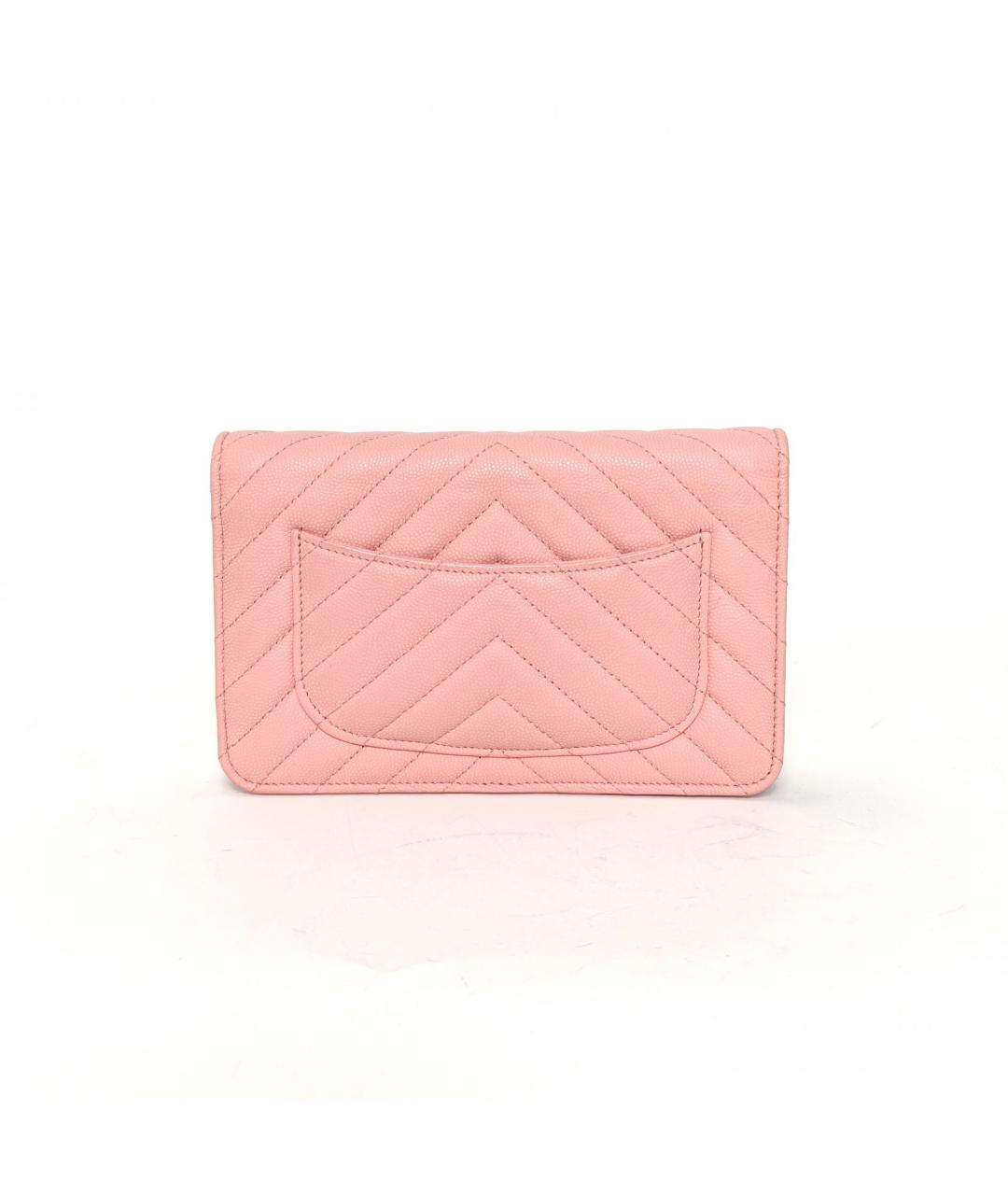 CHANEL Коралловая кожаная сумка через плечо, фото 4