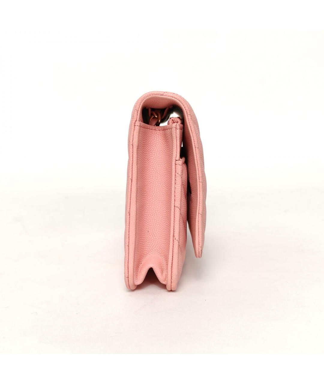 CHANEL Коралловая кожаная сумка через плечо, фото 3