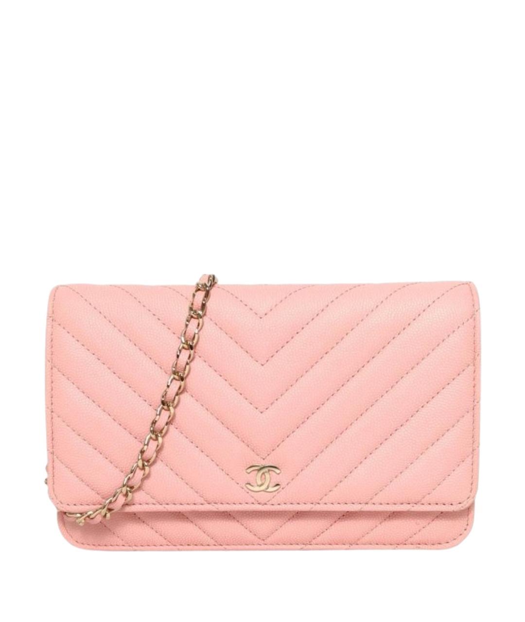 CHANEL Коралловая кожаная сумка через плечо, фото 1