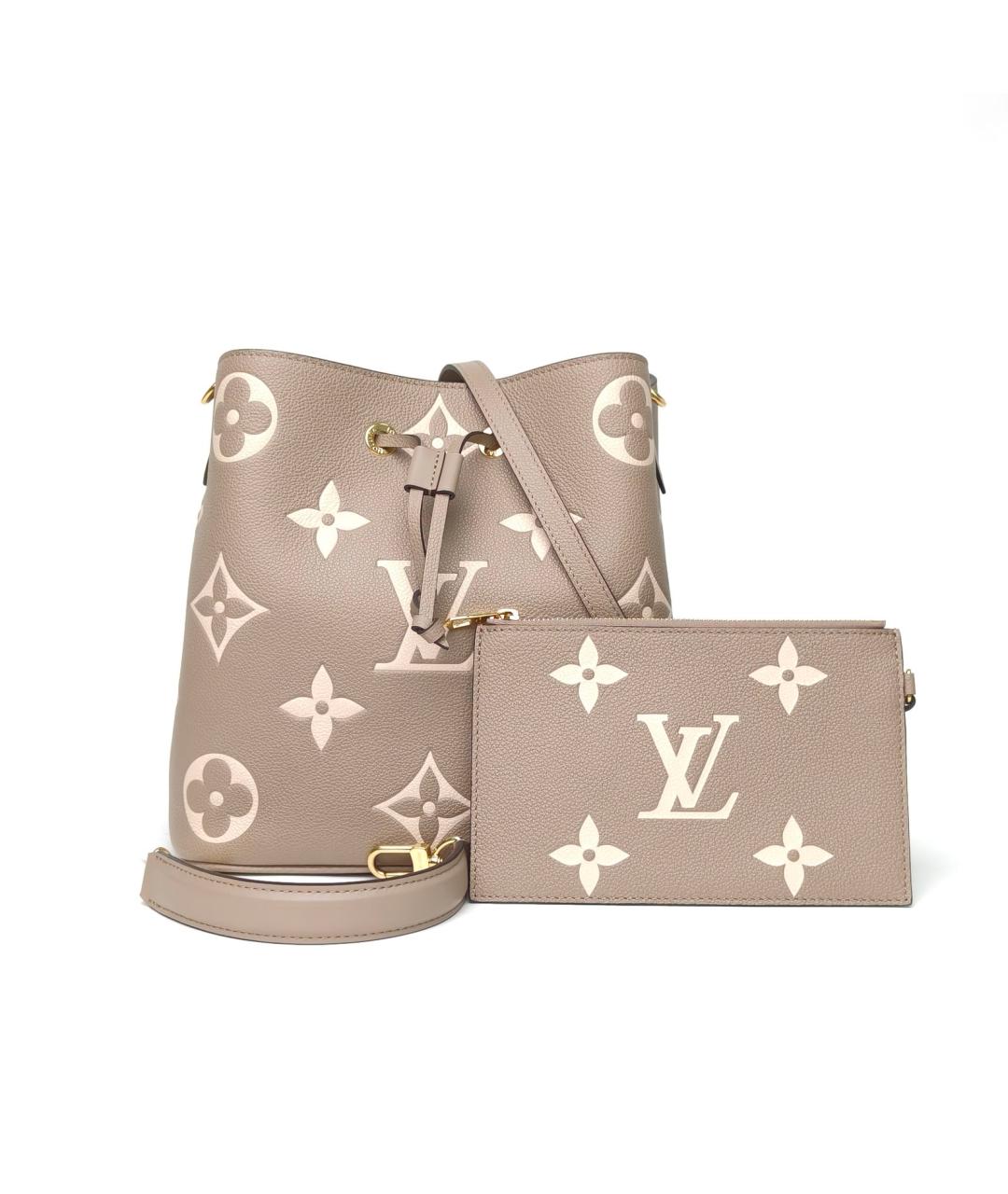 LOUIS VUITTON Бежевая кожаная сумка через плечо, фото 8