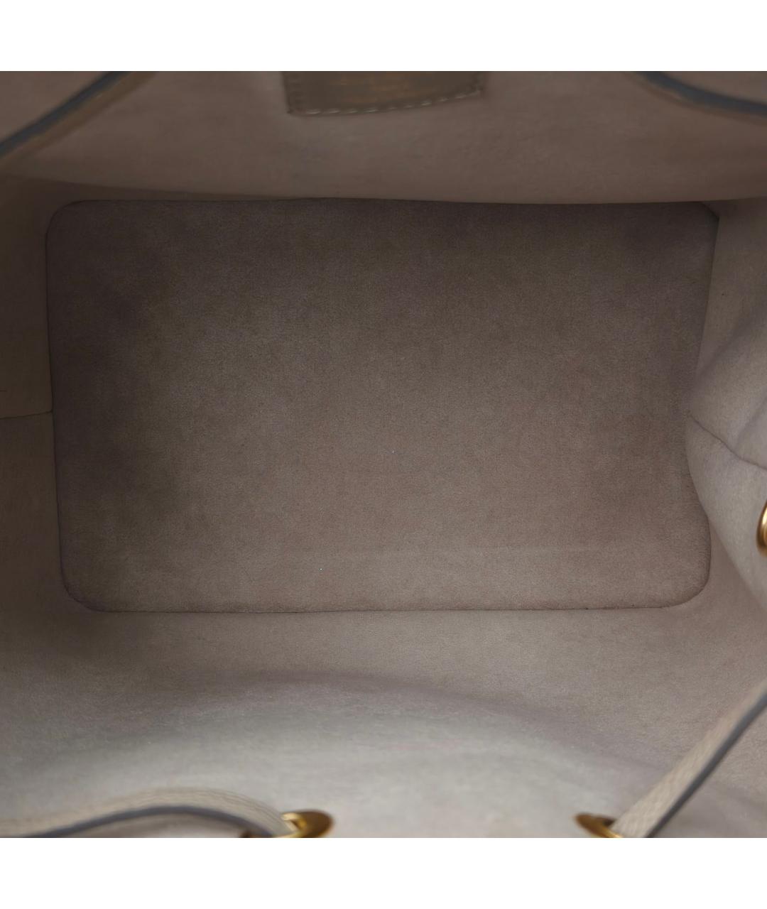 LOUIS VUITTON Бежевая кожаная сумка через плечо, фото 7